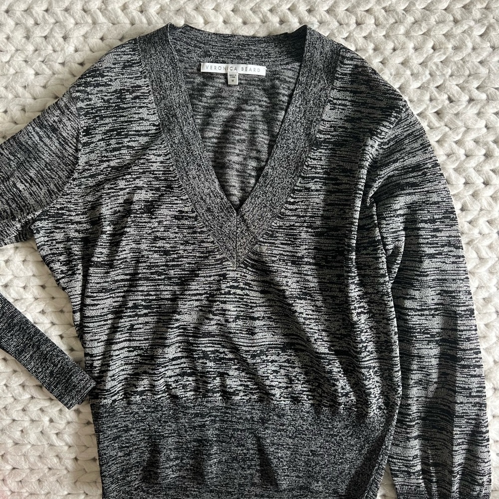 Veronica Beard Charcoal Knit Top